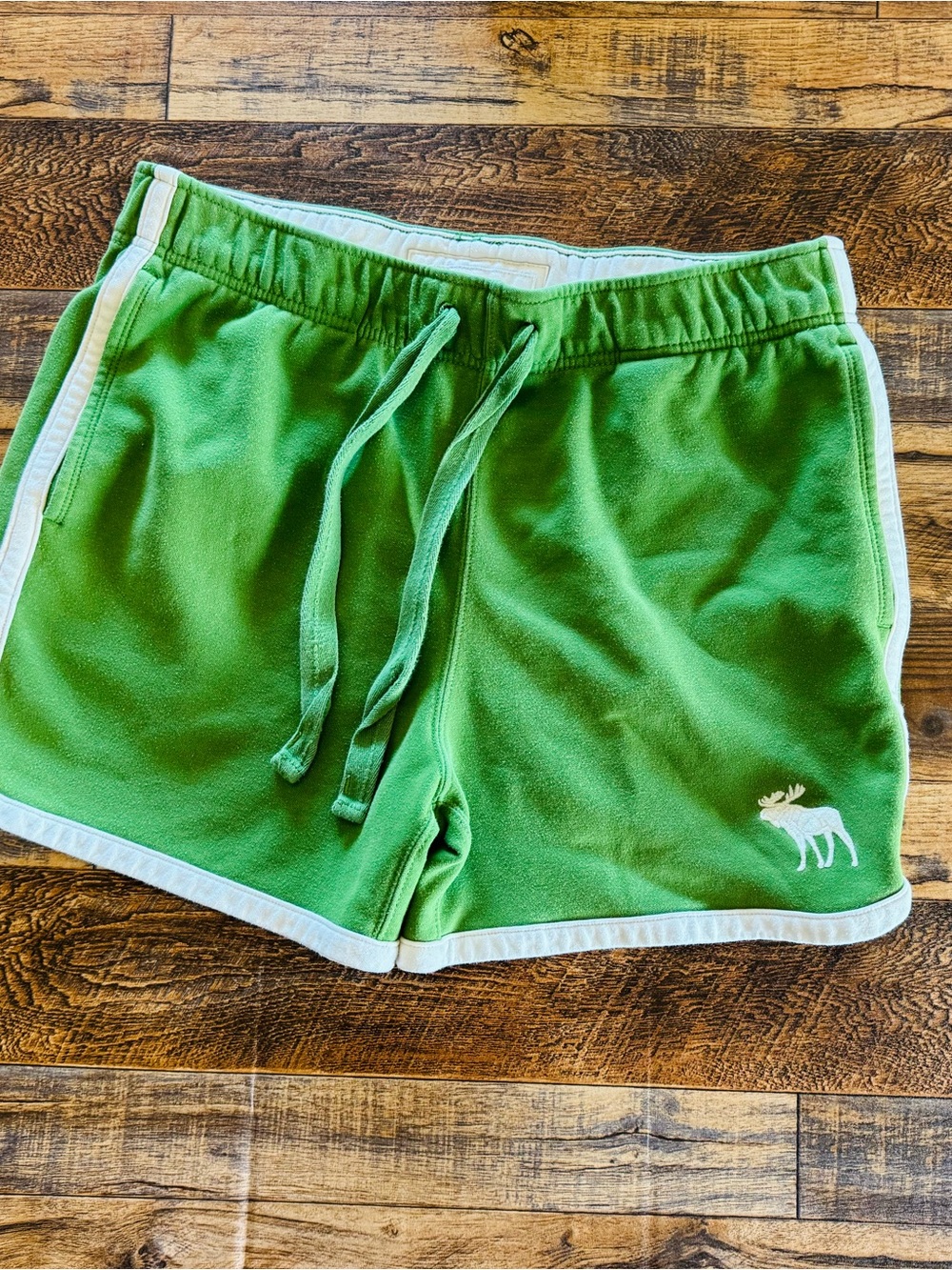 Abercrombie & Fitch Green Dolphin Hem Lounge Shorts Women’s Large Y2K Sweat
